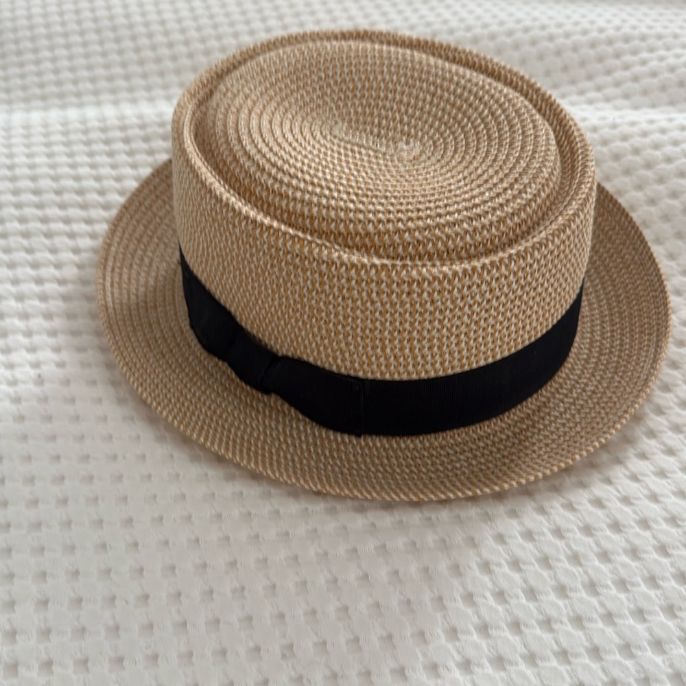 Pork Pie Woven Straw Hat Size Medium